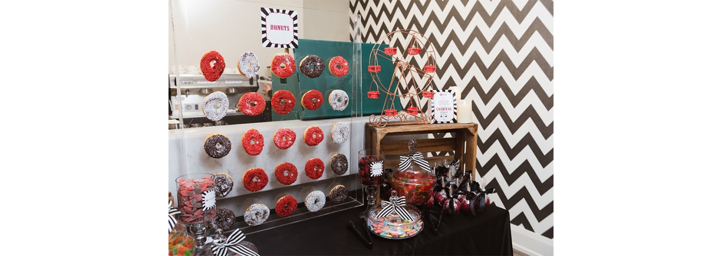 A wide selection of confectionery makes up an appetizing table display