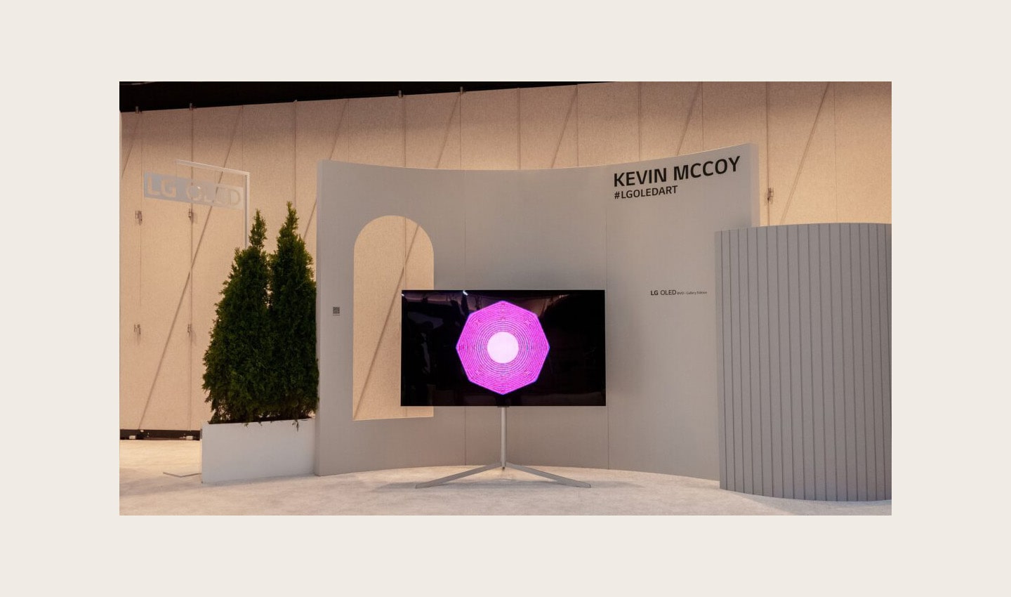 Kevin McCoy's artwork displayed on LG OLED TV at the Frieze New York 2022 art fair in Manhattan