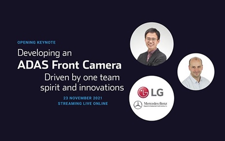 A poster for the opening keynote at AutoSens featuring LG’s Vision AI expert Dr. Park Young-kyung.