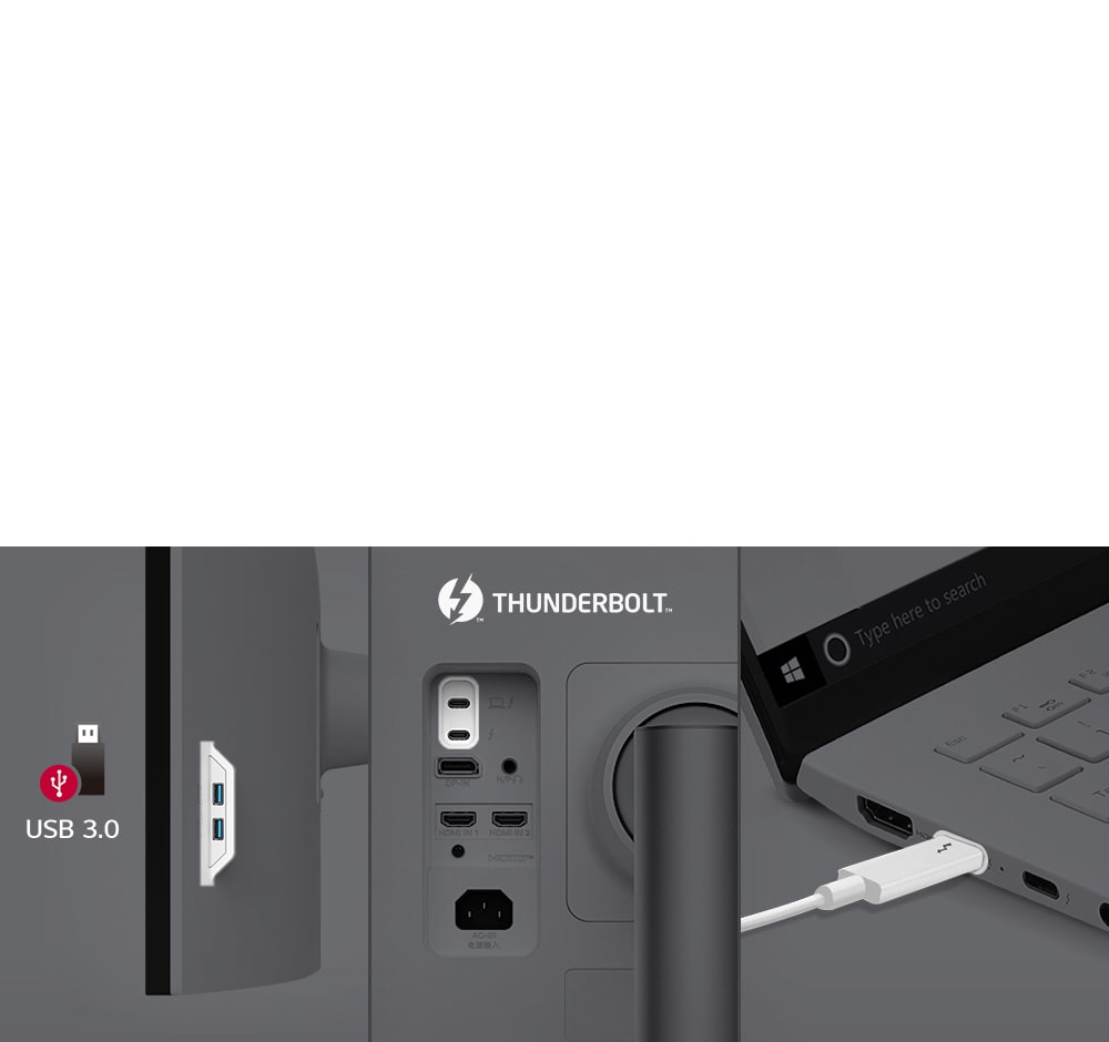 Thunderbolt™ 4 及多連接埠帶來輕鬆的控制及連接性。