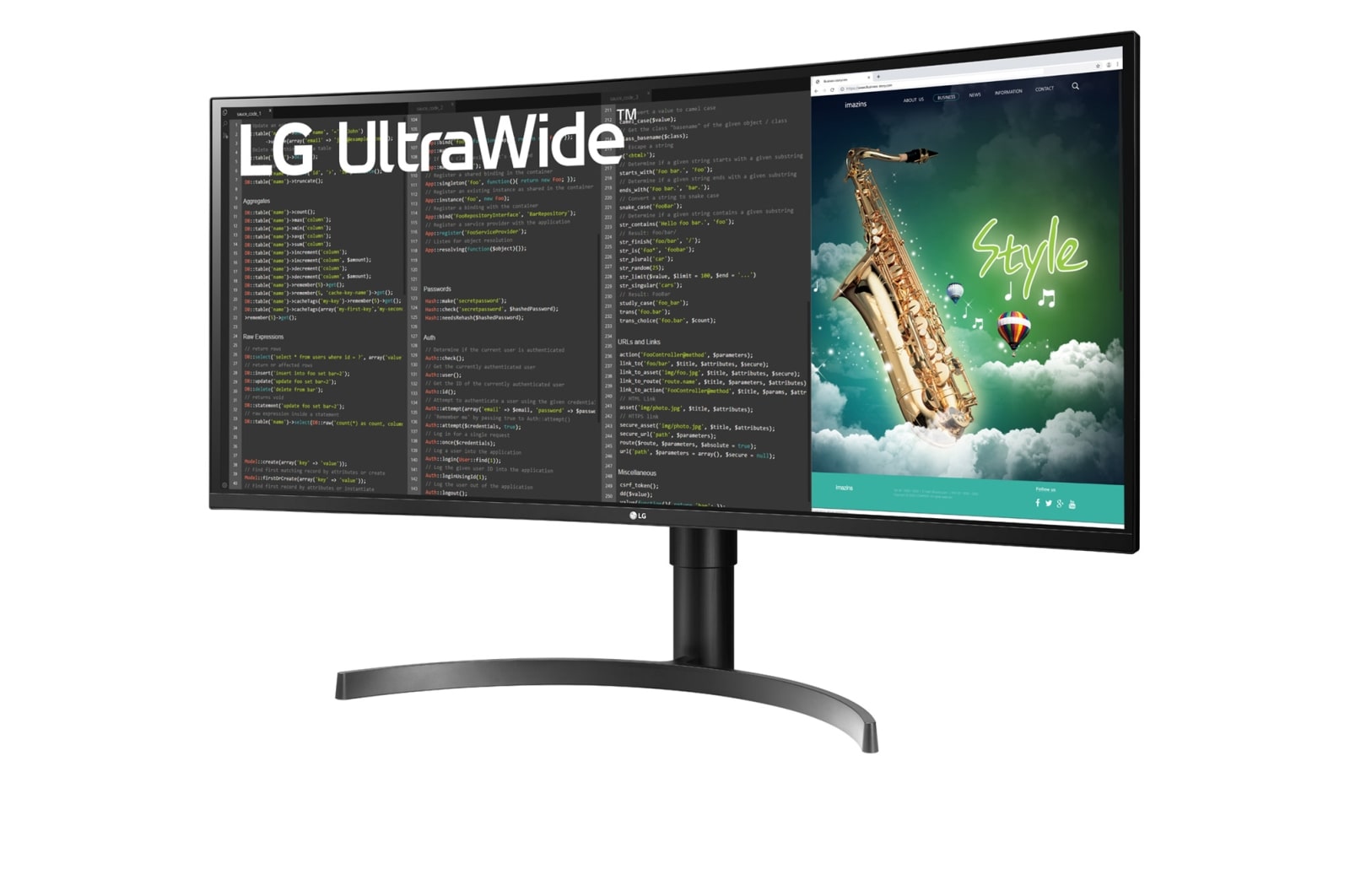 LG 35 吋 UltraWide™ QHD HDR VA 弧形顯示器, 35WN65C-B