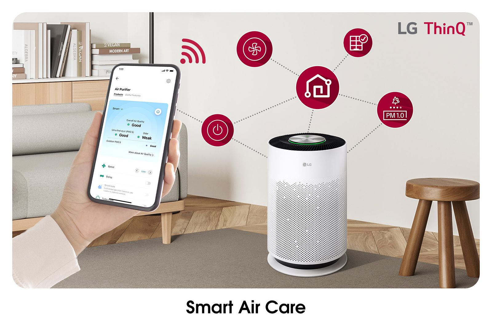 LG PuriCare™ 360​​° Hit 空氣清新機, AS60GHWG0