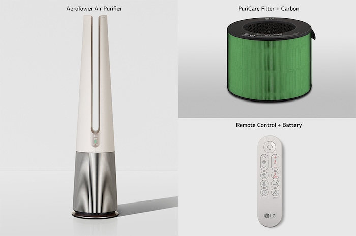 LG PuriCare™ AeroTower 三合一空氣淨化風扇 - 暖風版 (樺木白), FH15GPB