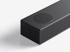 顯示 sound bar 產品左側的一部分。