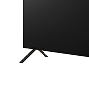 LG OLED B4 TV 從底座的特寫圖像，顯示兩極座檯架