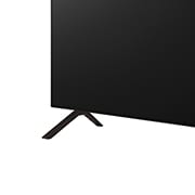 LG OLED B4 TV 從底座的特寫圖像，顯示兩極座檯架