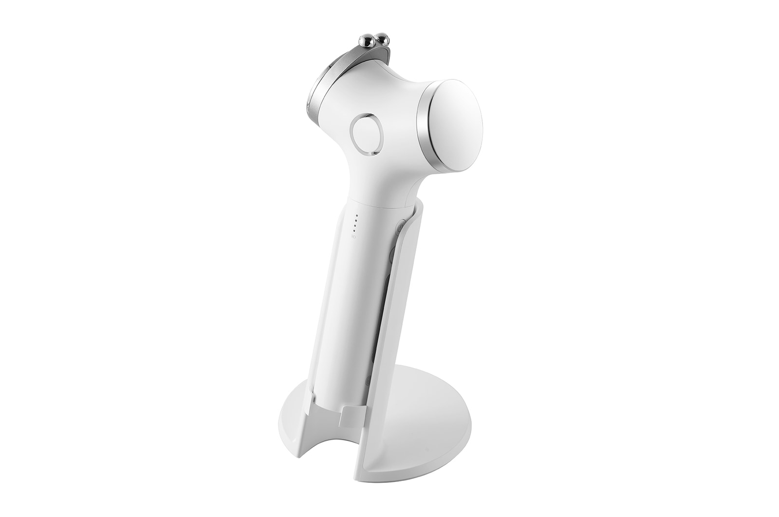 LG Pra.L Intensive Multicare 5 合 1 射頻嫩膚儀 BLP1 及底座的角度視圖