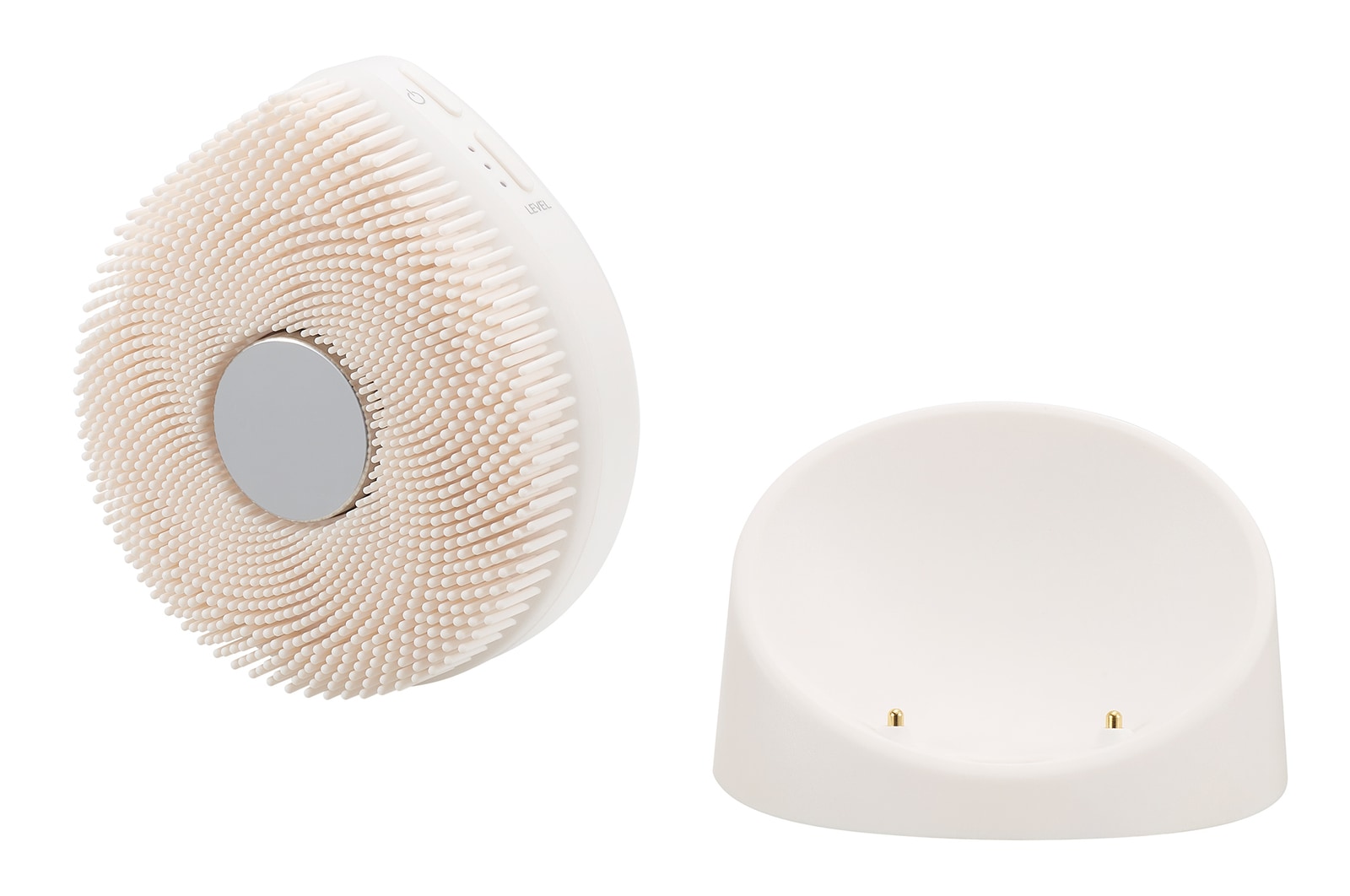 LG Pra.L WashPop 超聲波潔面儀 BCP2A 及底座的角度視圖