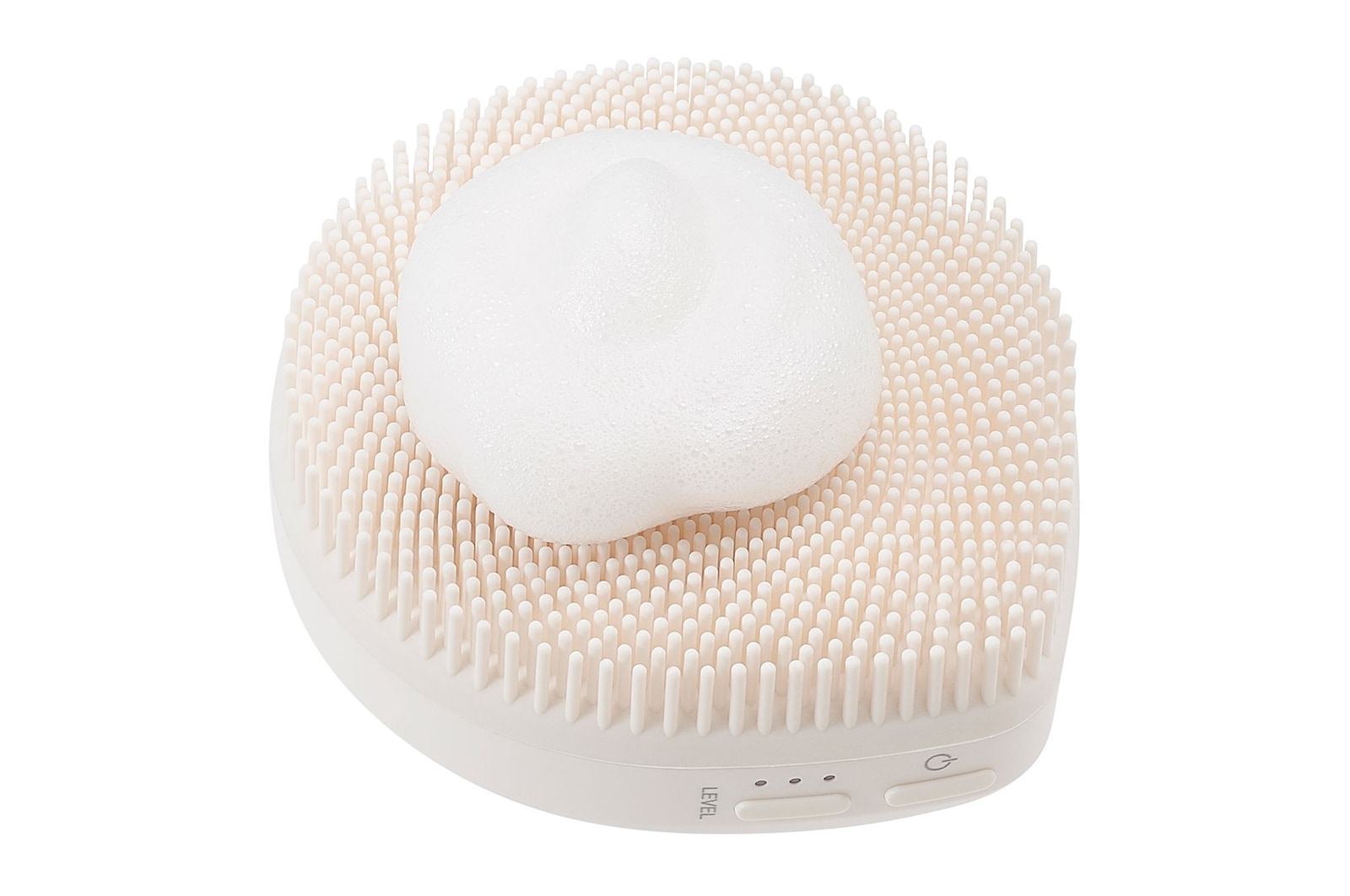 使用潔淨泡沫的 LG Pra.L WashPop 超聲波潔面儀 BCP2A 頂視圖