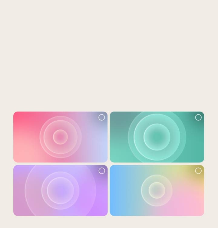 用家進行 AI Sound Wizard 個人化流程的畫面。選擇一系列音效素材圖示。畫面顯示爵士歌手和薩克斯風演奏者，代表個人化音效的聲波以動畫形式橫跨整個影像。