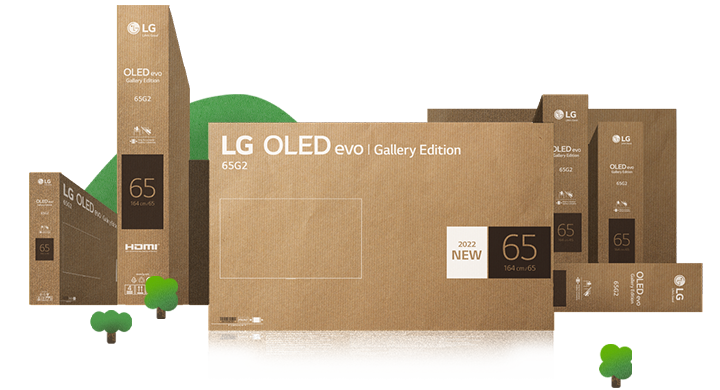 描繪使用 LG OLED 的環保包裝,以建立充滿自然風光的城市的圖像
