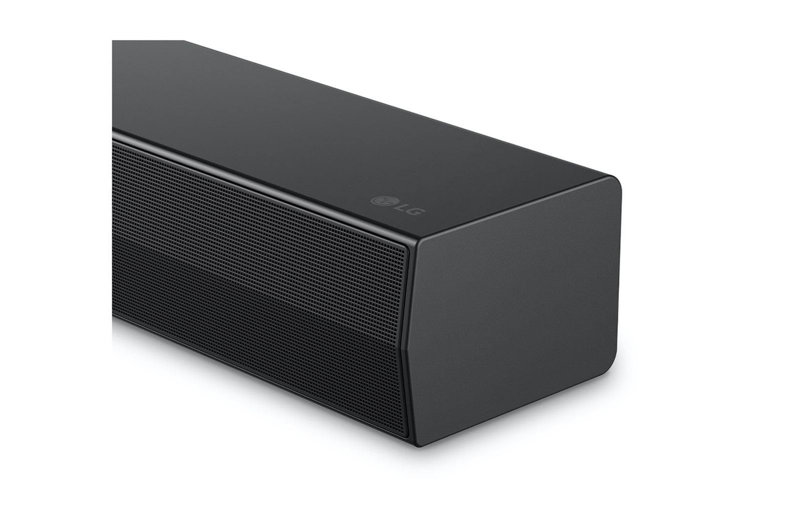 Front view of LG Soundbar S40T's side corner