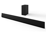 Angled view of LG Soundbar SG10TY and Subwoofer