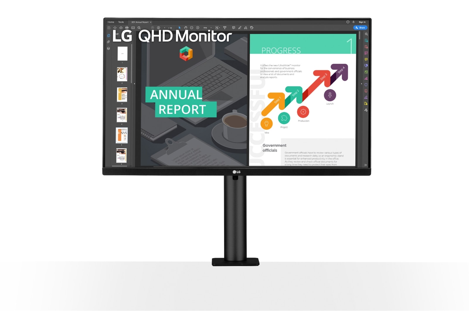 LG 27" QHD Ergo IPS Monitor with USB Type-C™, 27QN880-B