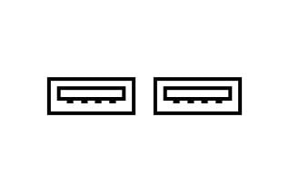 2 個 USB 連接埠示意圖。