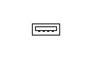 USB 3.0 downstream pictogram.