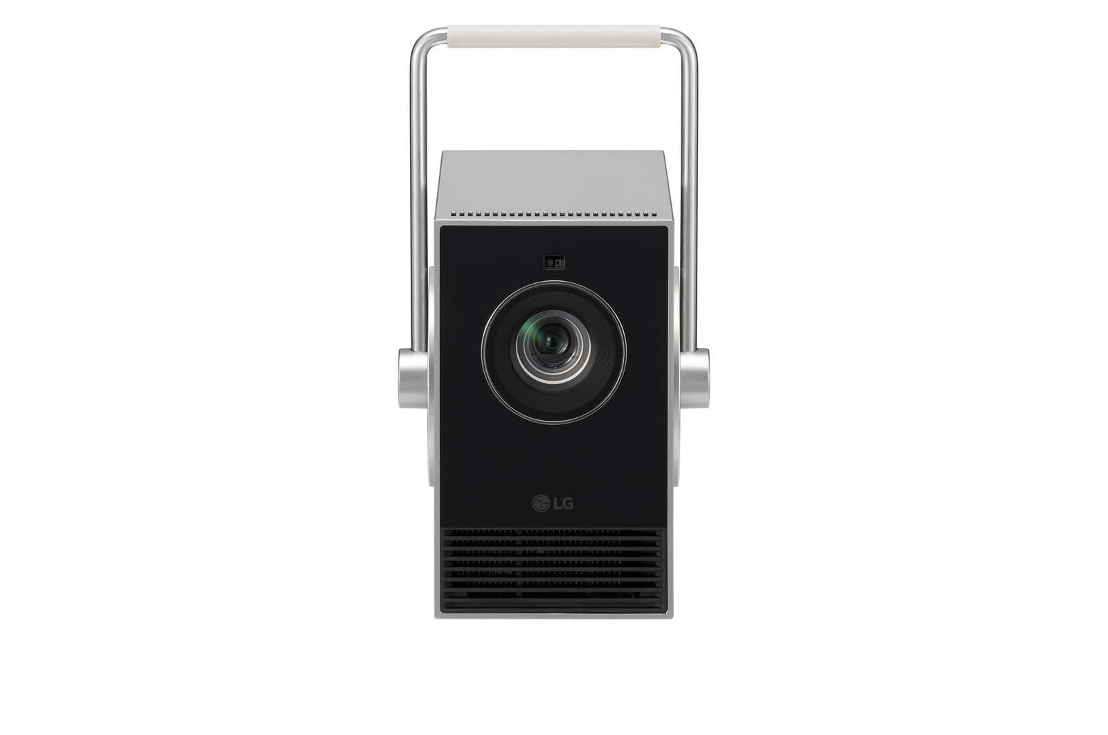 front view of LG CineBeam Q HU710PB with handle up