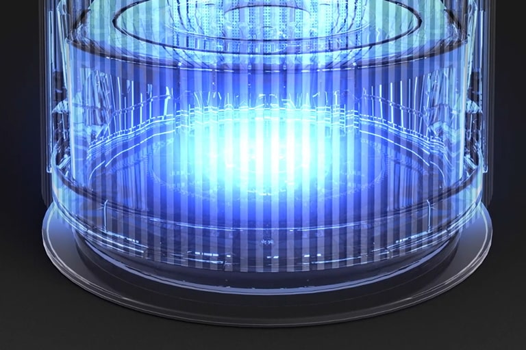 Bacteria are sterilized through UVnano function inside the filter.