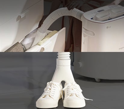 If necessary, a separately sold drying kit can be connected to the product to partially dehumidify closet or shoes.
