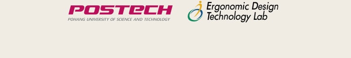 Logo of postech and Ergonomic Design Technology Lab.	