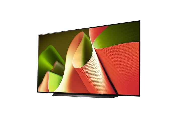 Slightly-angled left-facing side view of LG OLED TV, OLED B4