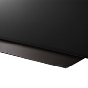 Close-up image of LG OLED TV, OLED B4 from the base, showing 2-pole stand