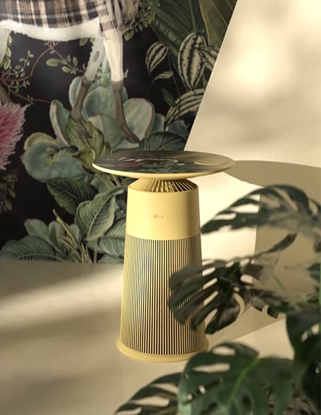 moooi's 'menagerie of extinct animals' product installed on LG air purifier	