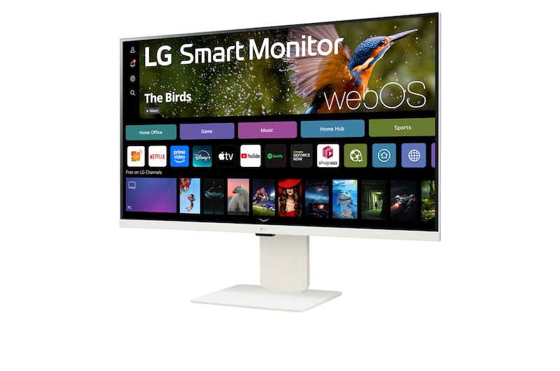 Front view of LG Smart Monitor 32SR83U-W with closed webcam