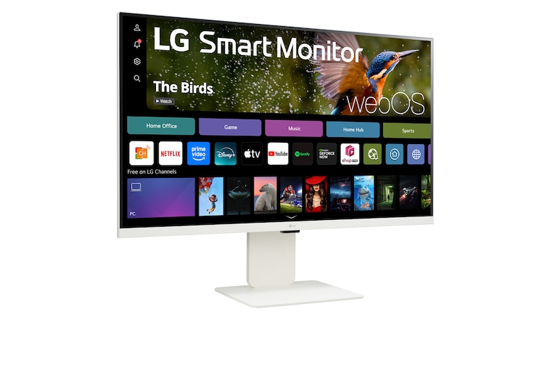 -15 degree side view of LG Smart Monitor 32SR83U-W
