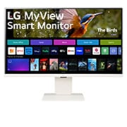 front view of LG MyView Smart Monitor 32SR83U-W with webcam