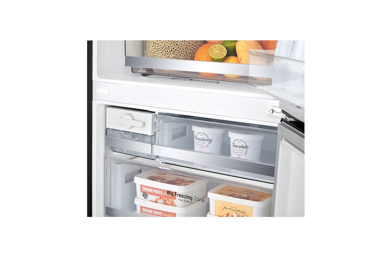 LG Alulfagyasztós hűtőszekrény, DoorCooling<sup>+</sup>™ technológia, 462L kapacitás, GBB569MCAMB