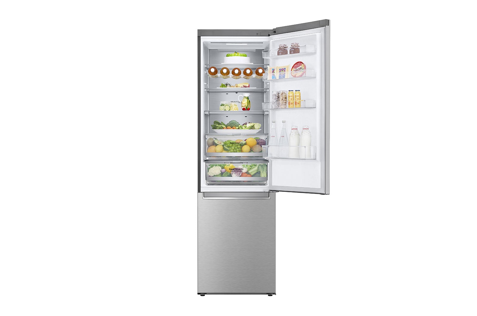 LG Alulfagyasztós hűtőszekrény, DoorCooling<sup>+</sup>™ és ThinQ™ technológia, 384L kapacitás, GBB72NSUCN1