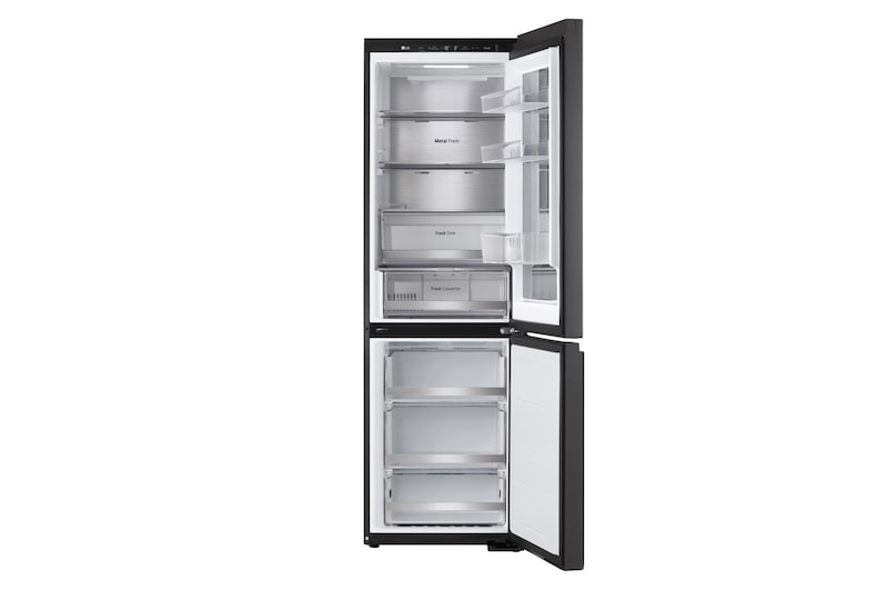 LG InstaView™ alulfagyasztós hűtőszekrény, DoorCooling<sup>+</sup>™ és ThinQ™ technológia, 349 L kapacitás, GBG5160CEV