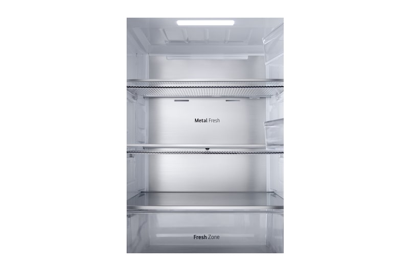 LG InstaView™ alulfagyasztós hűtőszekrény, DoorCooling<sup>+</sup>™ és ThinQ™ technológia, 349 L kapacitás, GBG5160CEV