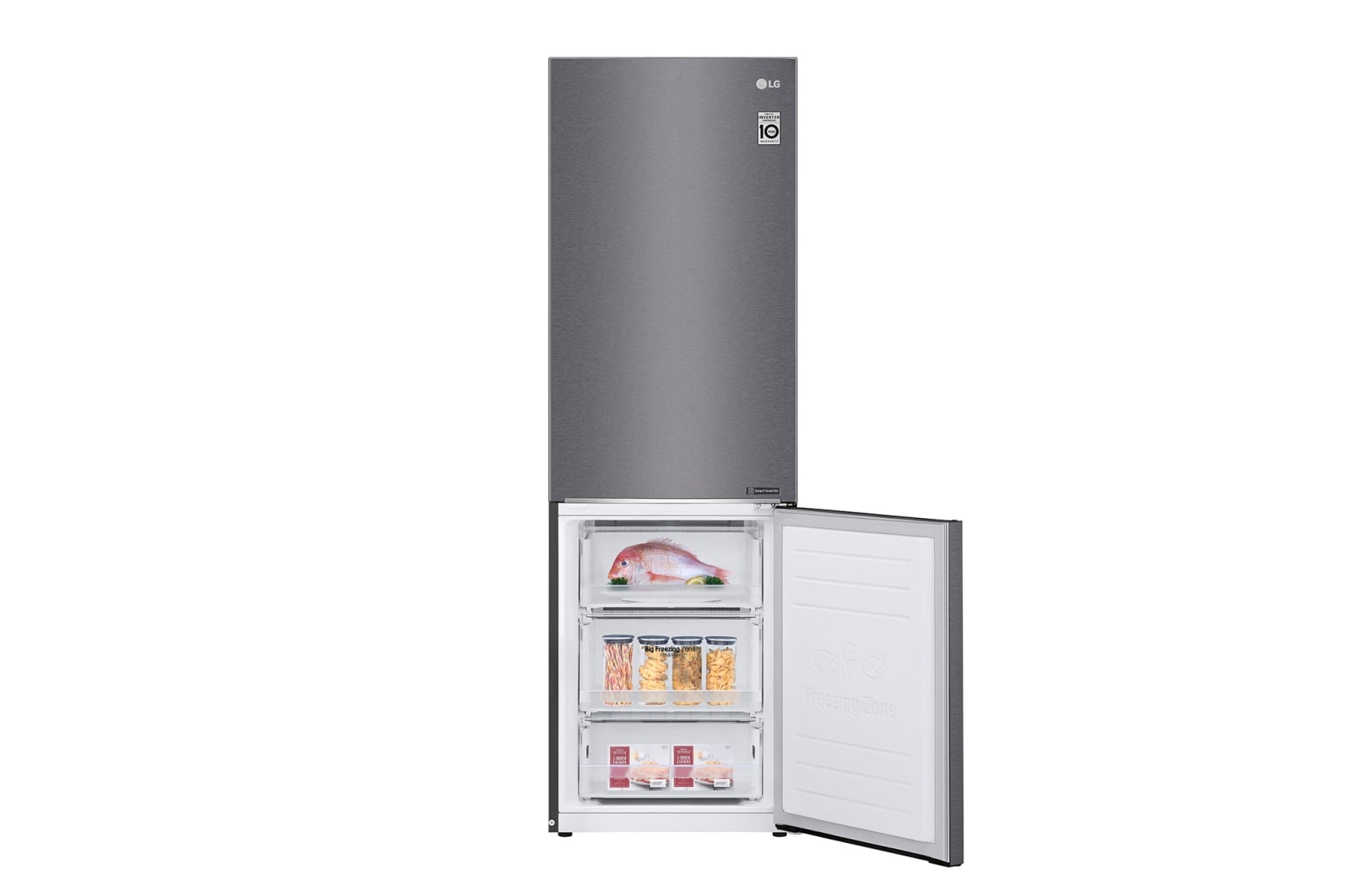 LG Alulfagyasztós hűtőszekrény, DoorCooling⁺™ technológia, 341L kapacitás, GBP31DSLZN