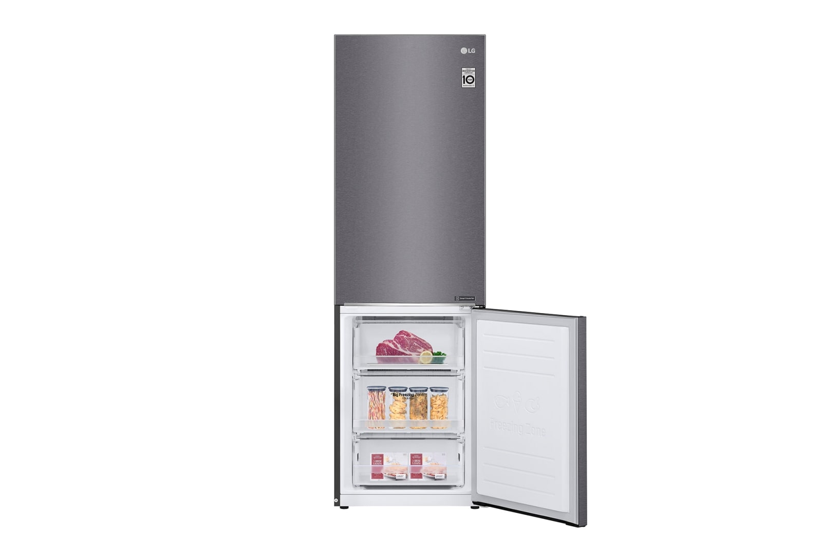 LG Alulfagyasztós hűtőszekrény, DoorCooling⁺™ technológia, 341L kapacitás, GBP31DSLZN