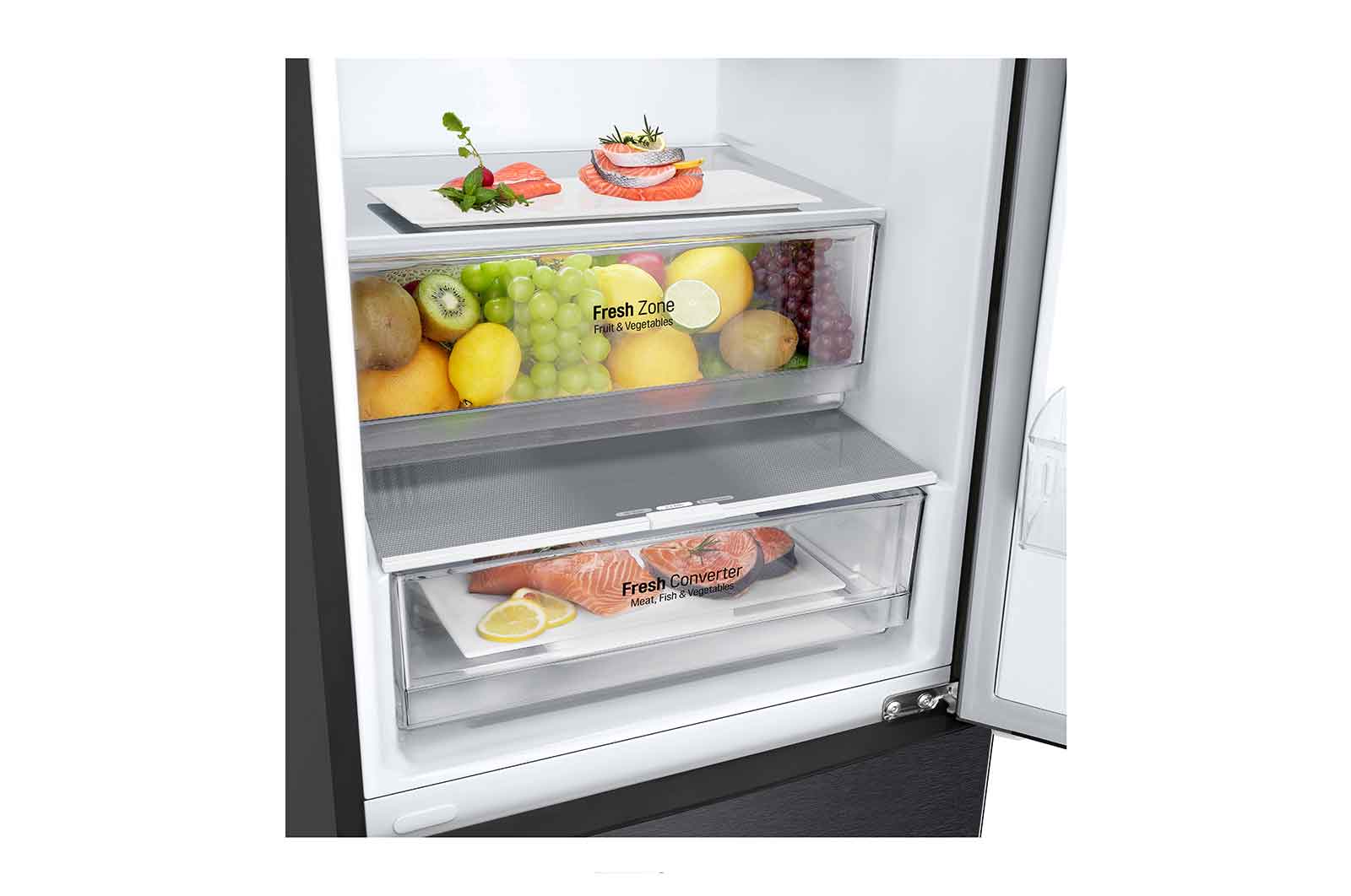 LG Alulfagyasztós hűtőszekrény, DoorCooling+™ technológia, 384L kapacitás, GBP62MCNBC