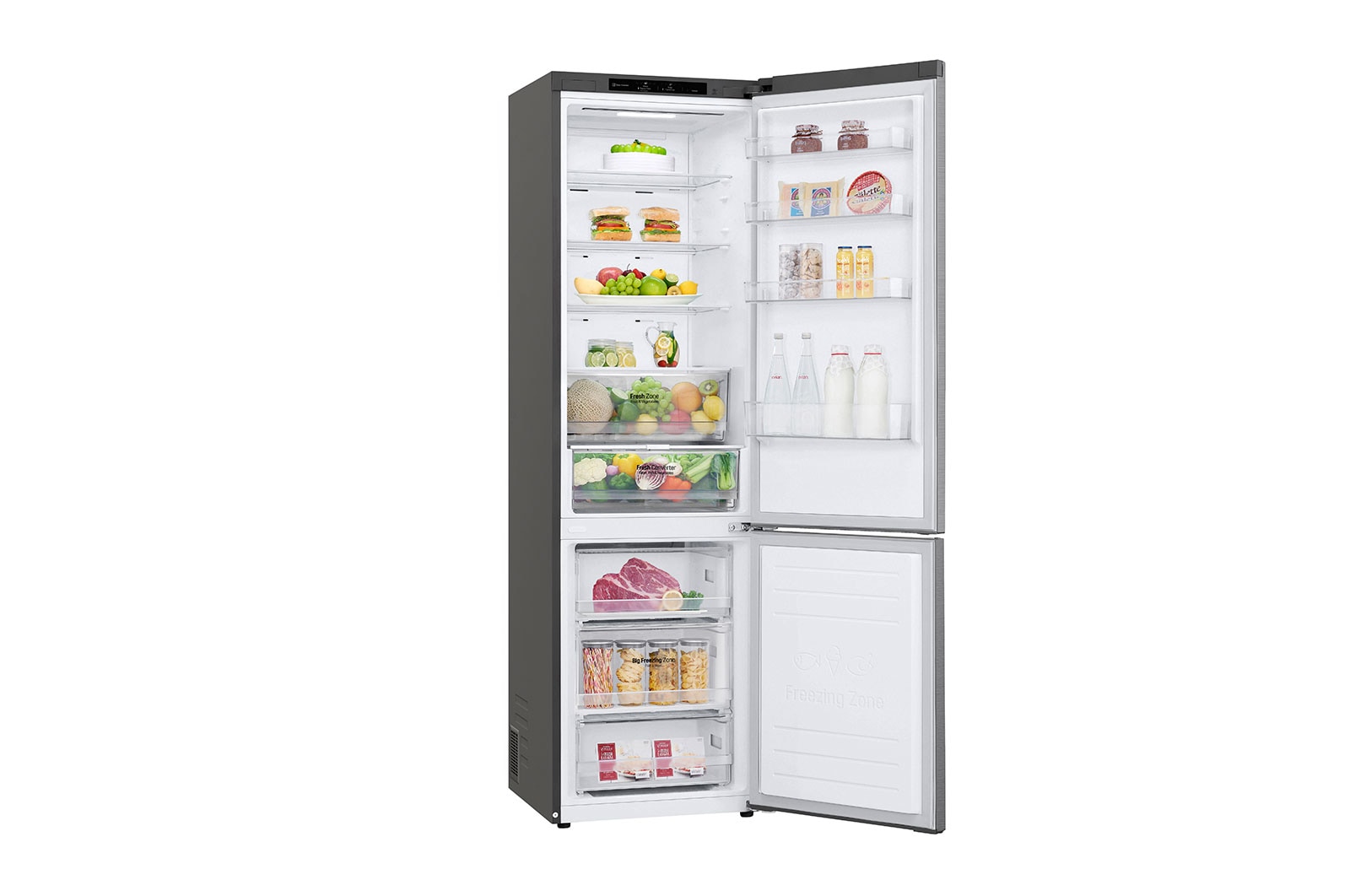 LG Alulfagyasztós hűtőszekrény, DoorCooling+™ technológia, 384L kapacitás, GBP62PZNCN1