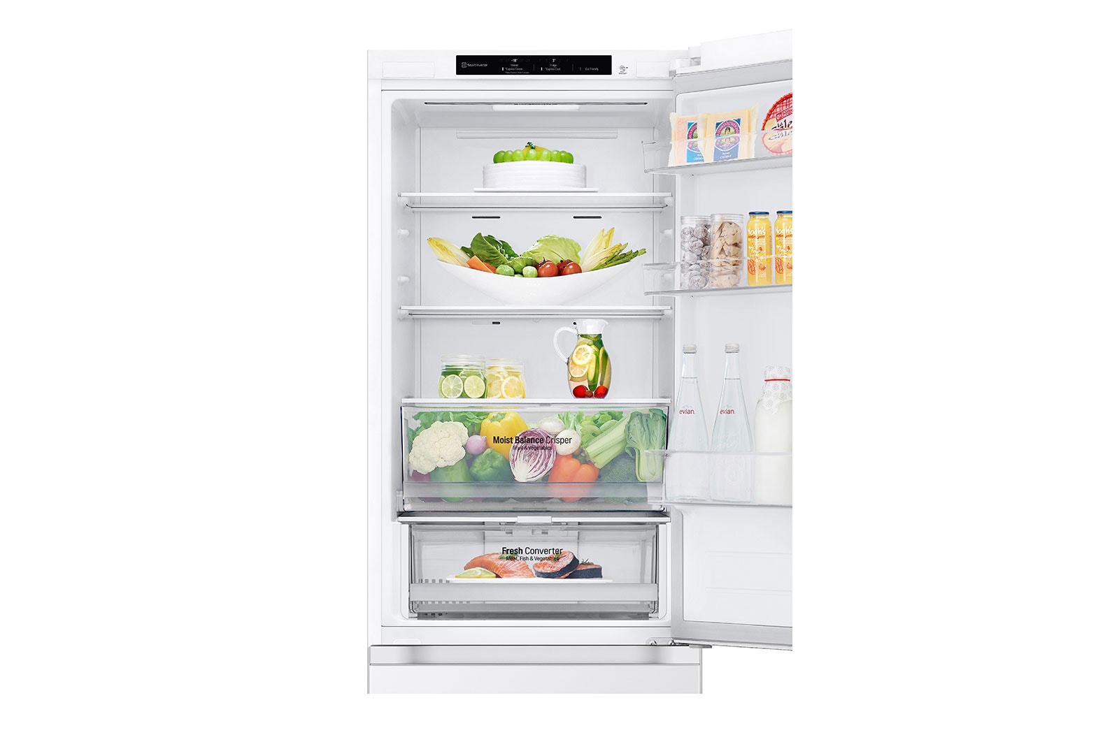 LG Alulfagyasztós hűtőszekrény, DoorCooling<sup>+</sup>™ technológia, 344L kapacitás, GBV3100CSW