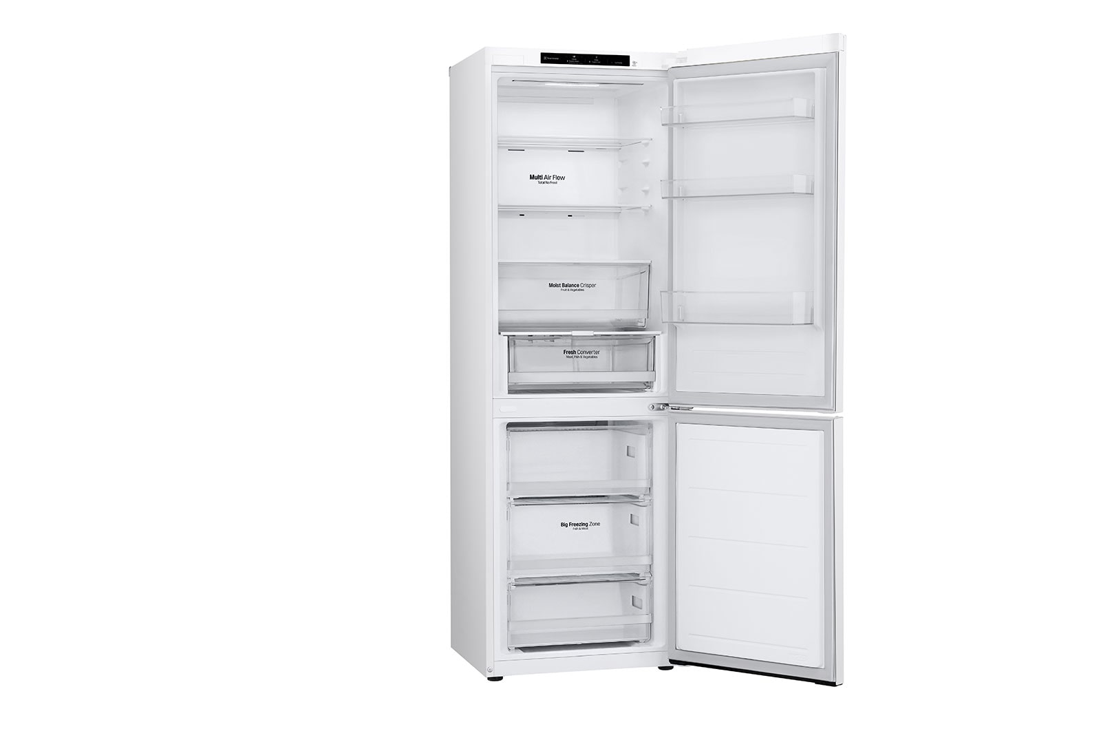 LG Alulfagyasztós hűtőszekrény, DoorCooling<sup>+</sup>™ technológia, 344L kapacitás, GBV3100CSW