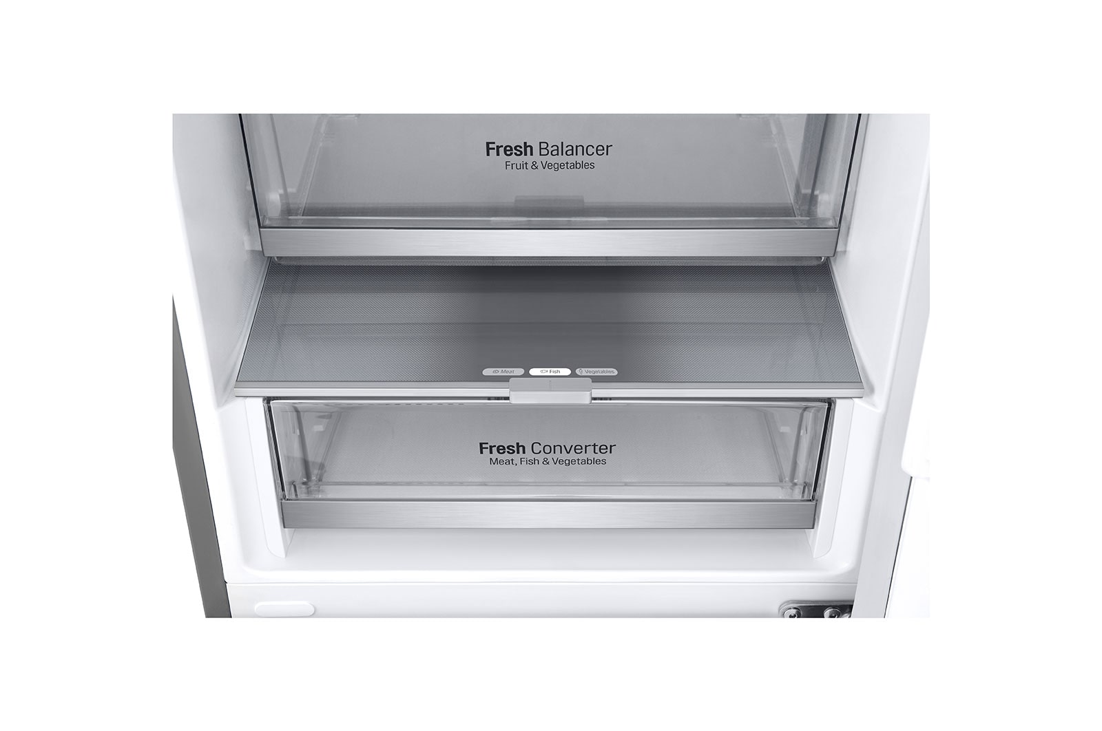 LG Alulfagyasztós hűtőszekrény, DoorCooling⁺™ technológia, 387L kapacitás, GBV7280CMB