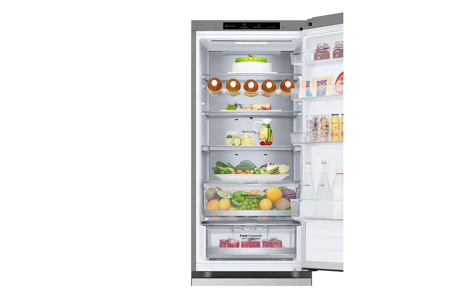 LG Alulfagyasztós hűtőszekrény, DoorCooling⁺™ technológia, 387L kapacitás, GBV7280CMB