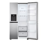 LG Door-in-Door™ Side-by-Side hűtőszekrény, DoorCooling<sup>+</sup>™ és ThinQ™ technológia, 635L kapacitás, GSJV70PZTE