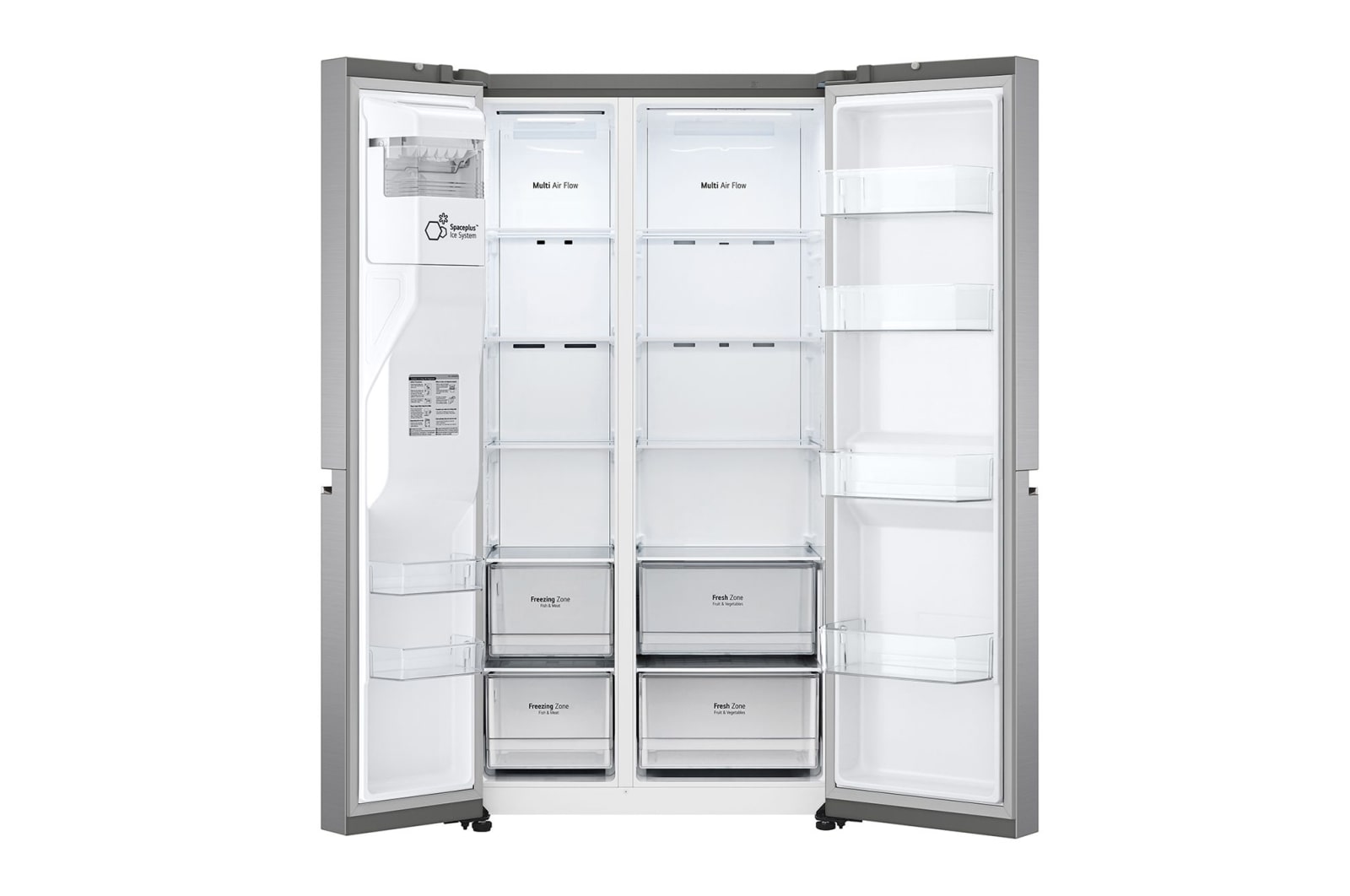 LG Side-by-Side hűtőszekrény, DoorCooling+™ és ThinQ™ technológia, 635L kapacitás, GSLV70PZTM