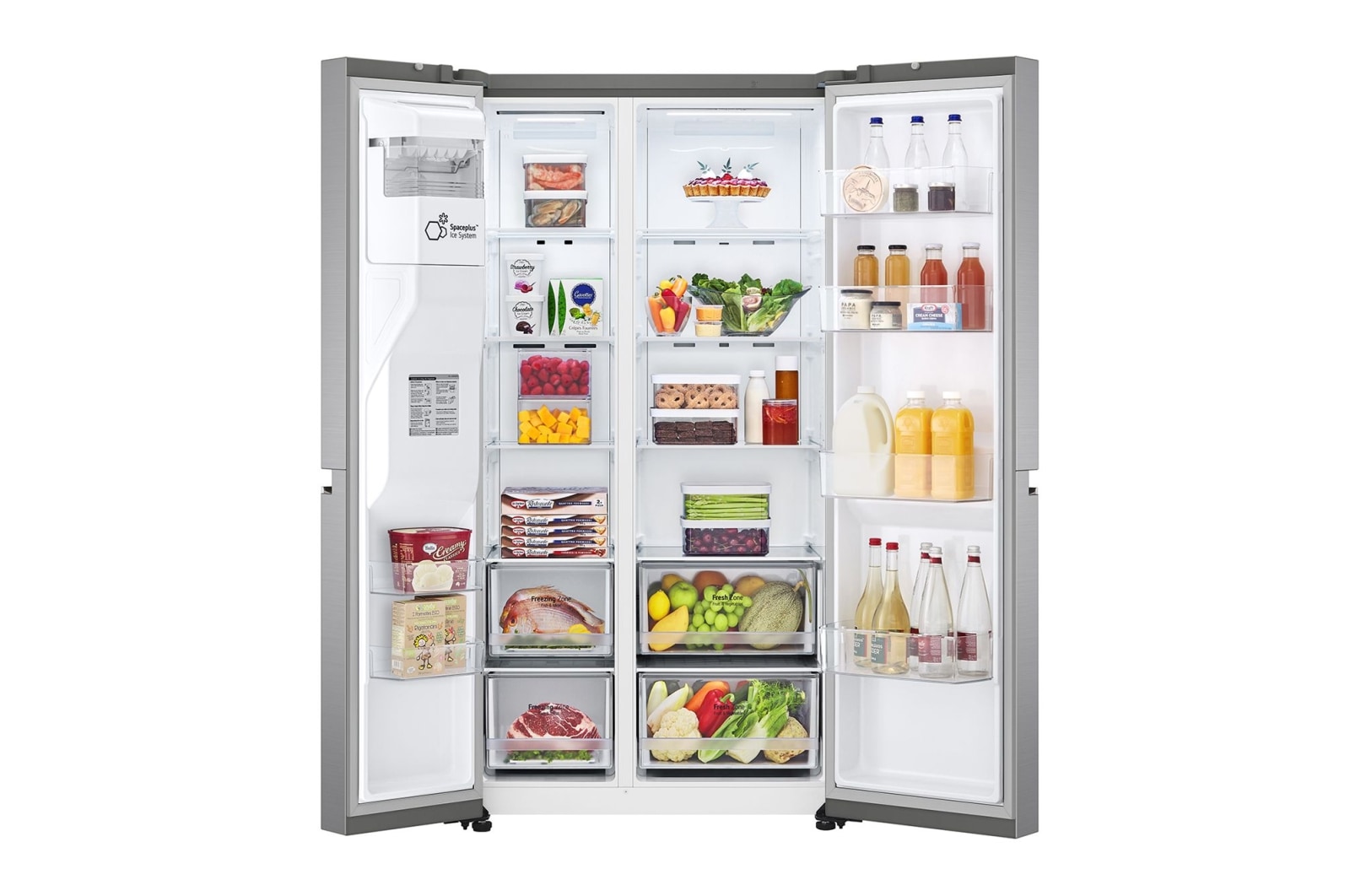 LG Side-by-Side hűtőszekrény, DoorCooling+™ és ThinQ™ technológia, 635L kapacitás, GSLV70PZTM