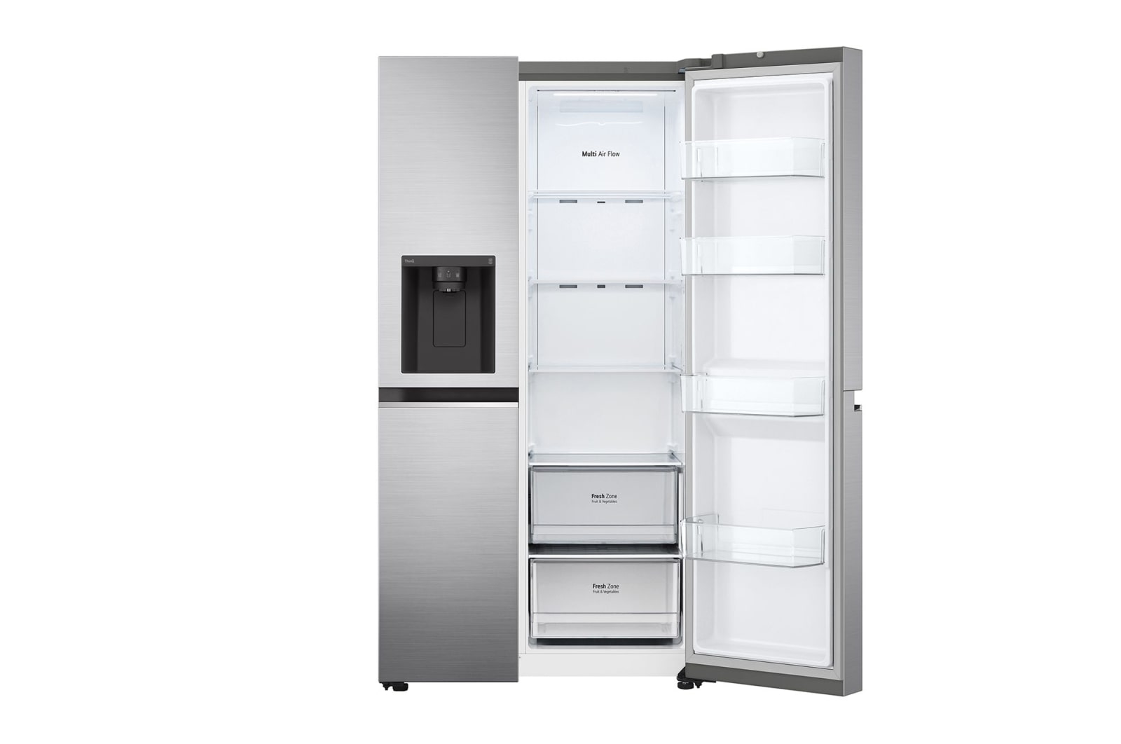 LG Side-by-Side hűtőszekrény, DoorCooling+™ és ThinQ™ technológia, 635L kapacitás, GSLV70PZTM