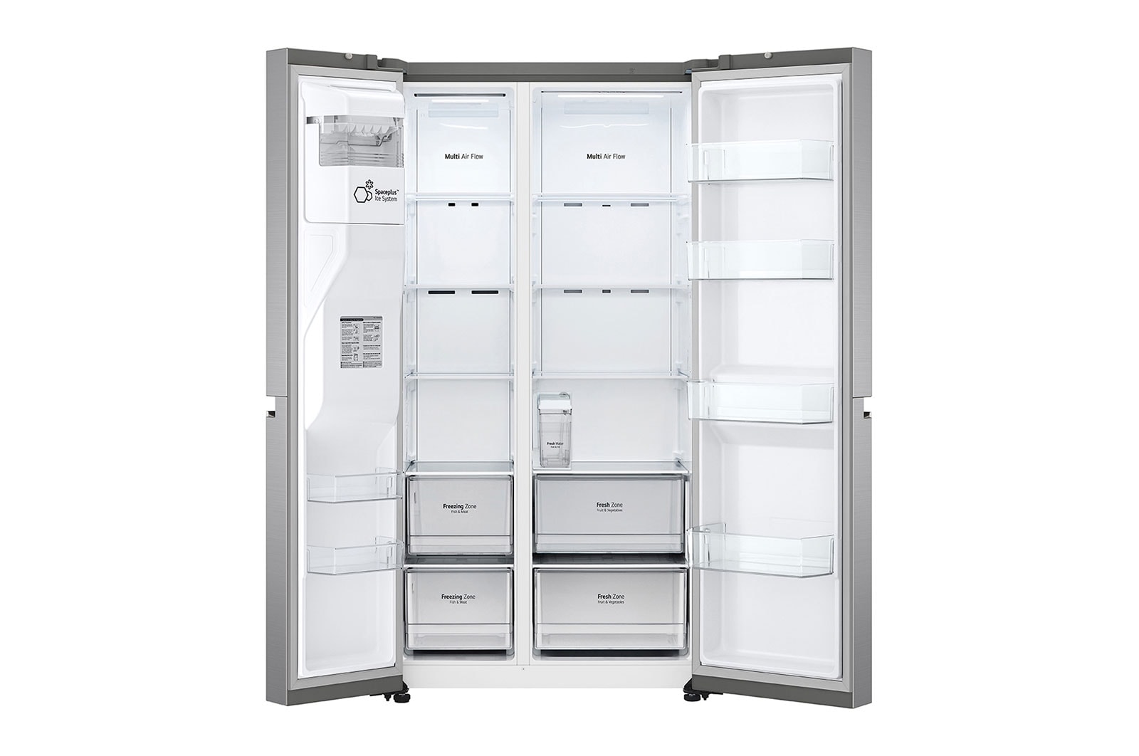 LG Side-by-Side hűtőszekrény, DoorCooling+™ és ThinQ™ technológia, 635L kapacitás, GSLV71PZTD