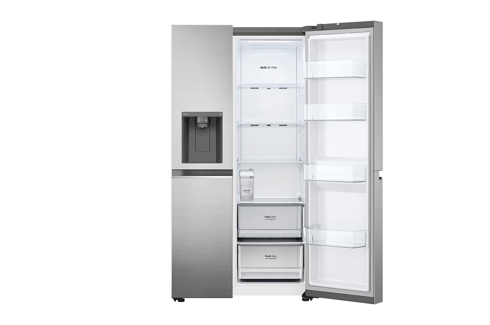 LG Side-by-Side hűtőszekrény, DoorCooling+™ és ThinQ™ technológia, 635L kapacitás, GSLV71PZTD