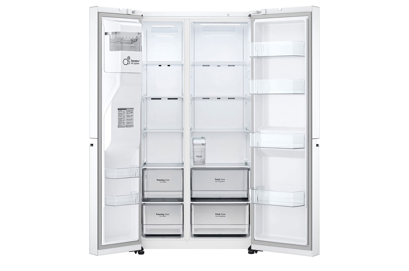 LG Side-by-Side hűtőszekrény, DoorCooling+™ technológia, 635L kapacitás, GSLV71SWTE