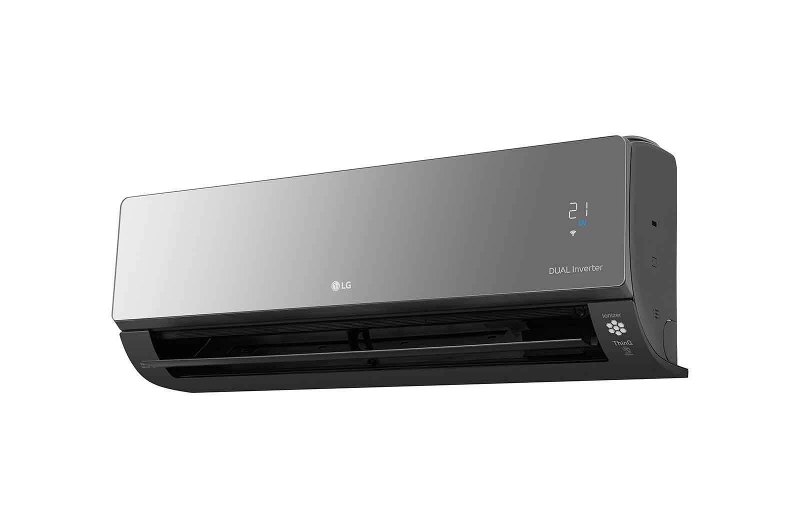 LG Stílusos ARTCOOL Mirror légkondicionáló UVnano™ technológiával, DUAL Inverter kompresszorral, Hűtés: 5000 W/ Fűtés: 5800 W, AC18BK